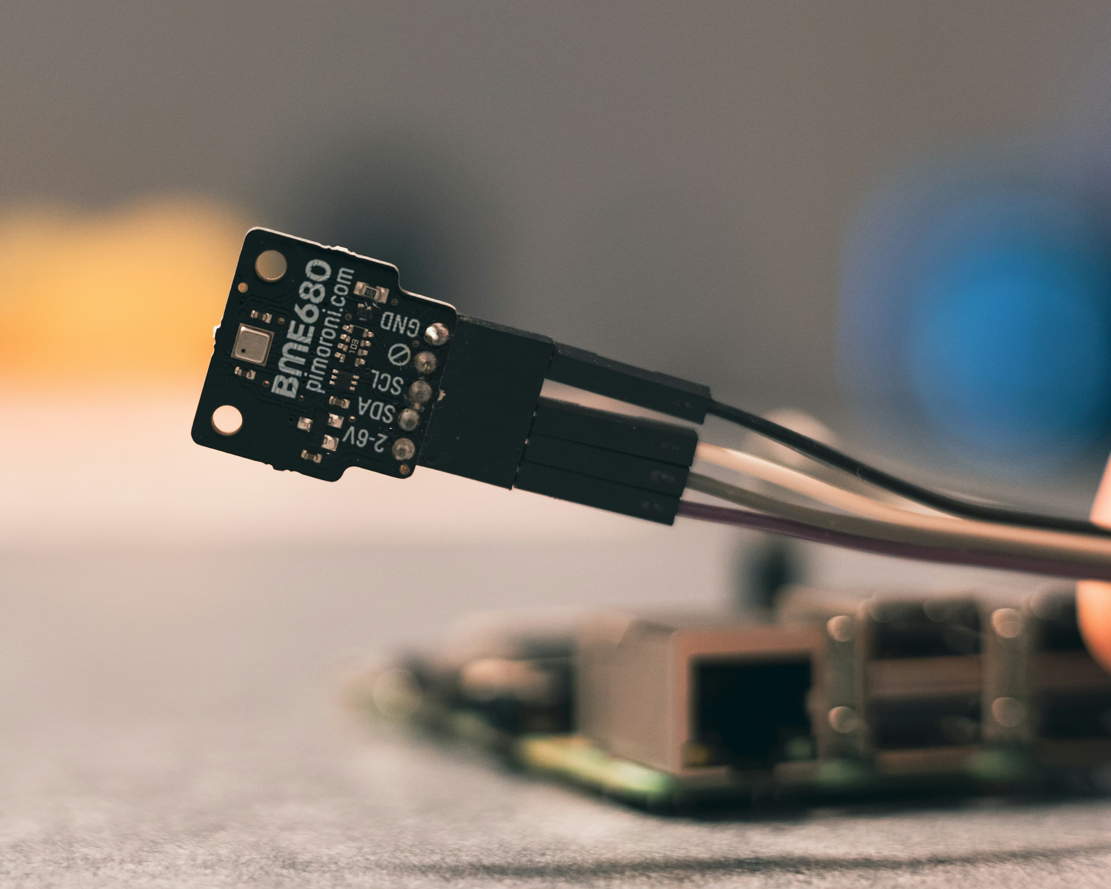 Axiocell sensor wired to a development board